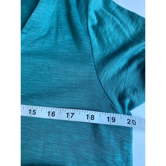 J. Jill Green 100% Pima Cotton Slub-Knit V-Neck Tee Women's Size Medium - Picture 5 of 6